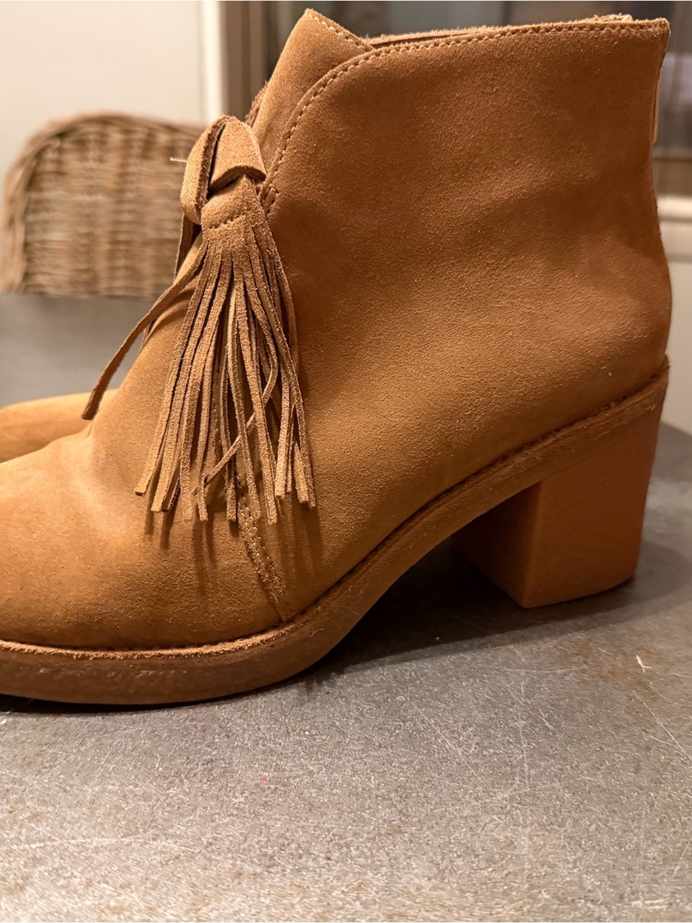 UGG Corin 1018642 Chestnut Suede Tassel Fringe Ankle Boots Women’s 9.5